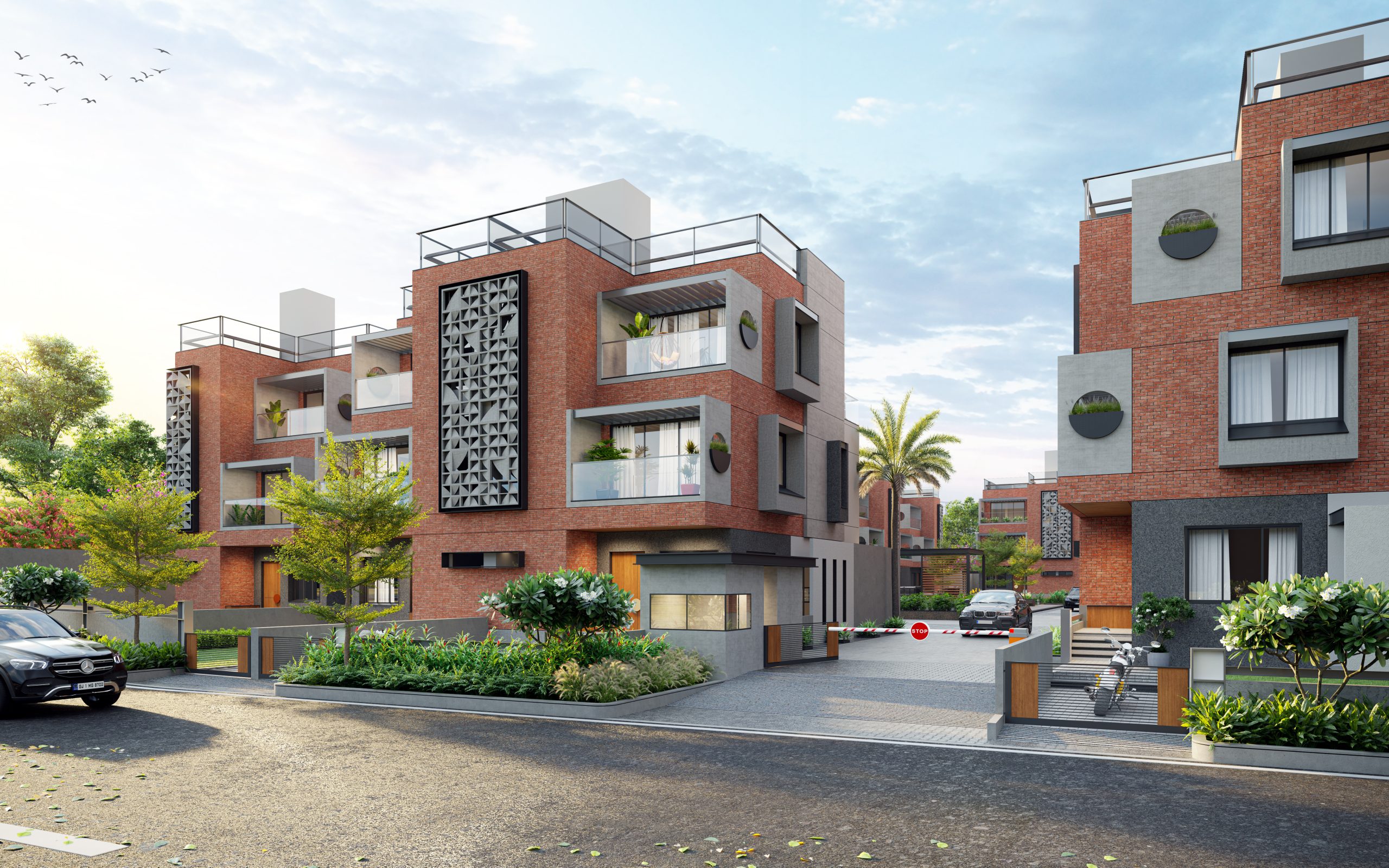 Pramukh_calista_gandhinagar_rw_gate corner view